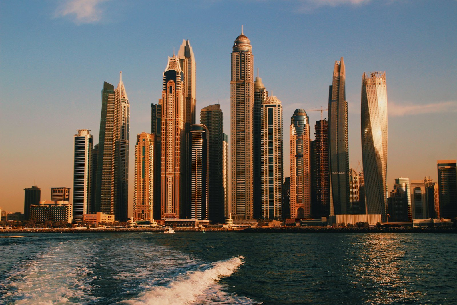 High-rise towers along Dubai Marina
