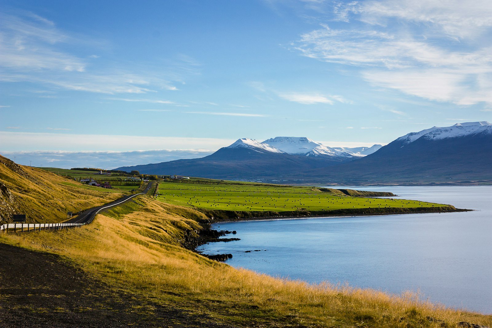 Mountains and water along the Ring Road in Iceland