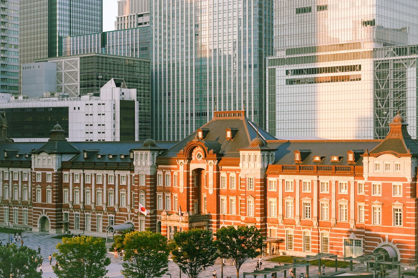 Tokyo city buildings near the central station area
