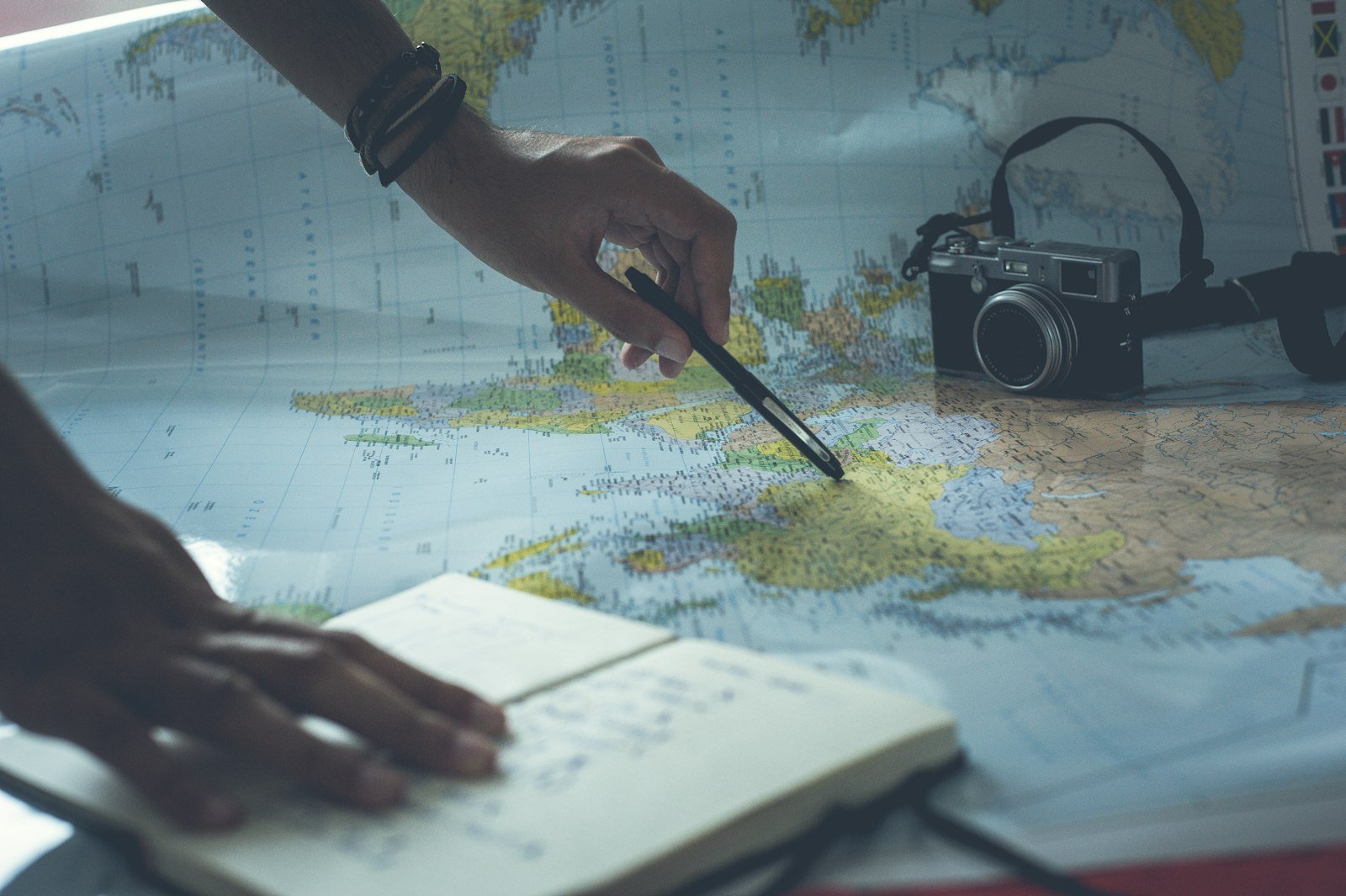 Writing plans in a travel journal